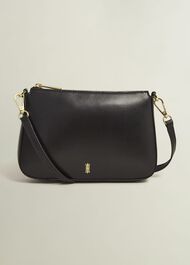 Briella Leather Crossbody Bag, Black, hi-res