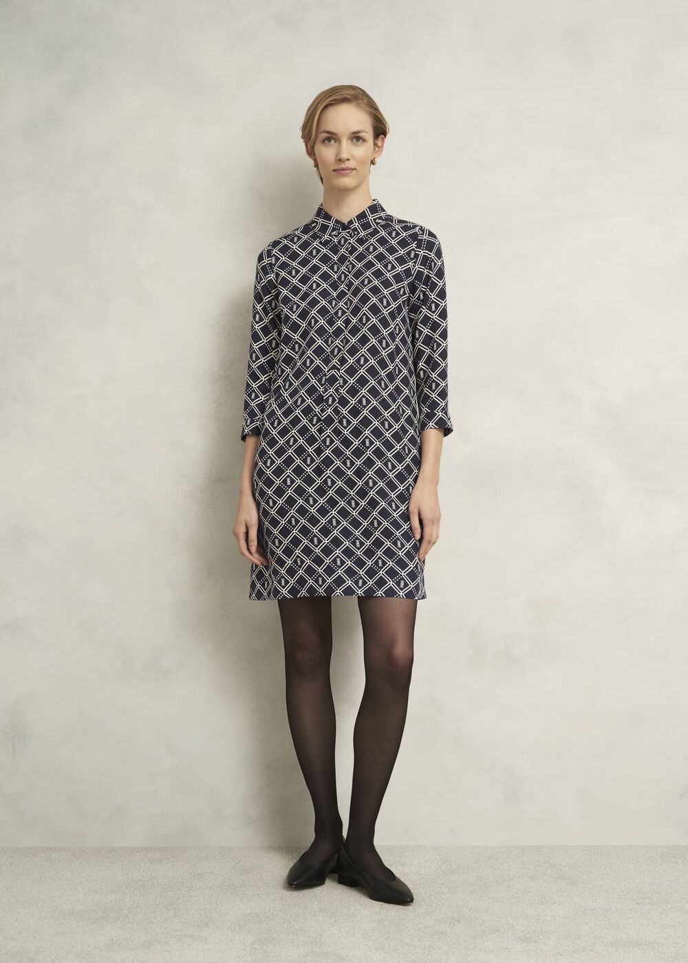 Marlena Dress, Navy Cream, hi-res