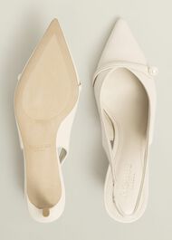 Serena Leather Slingbacks, Buttercream, hi-res