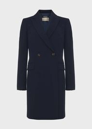 Melanie Double Breasted Coat With Wool, New Navy, hi-res