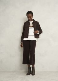 Anya Fairisle Chunky Crew Sweater, Ivory Camel, hi-res