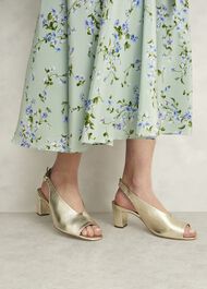 Kali Leather Sandals, Gold, hi-res