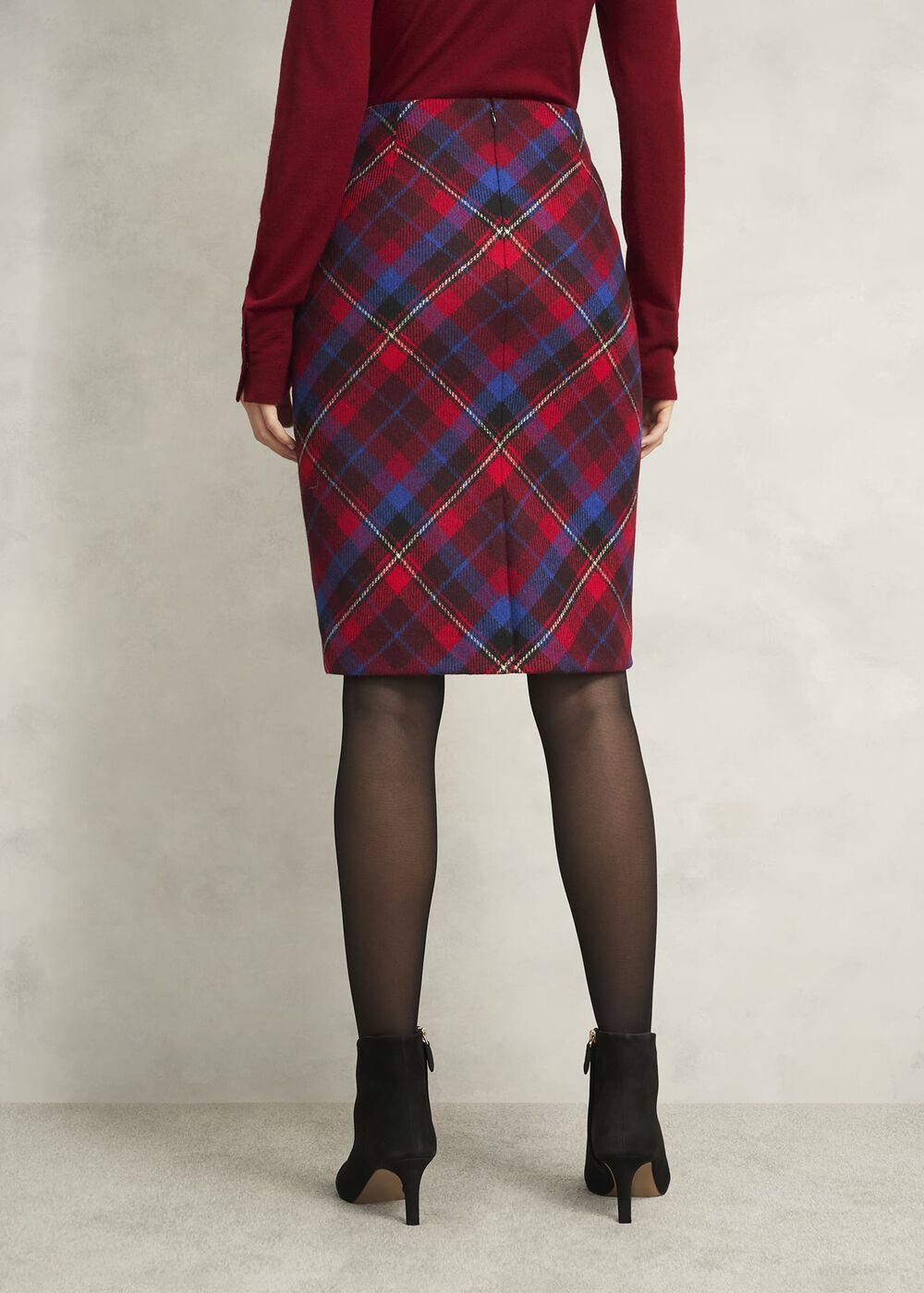 Daphne Wool Skirt, Red Multi, hi-res