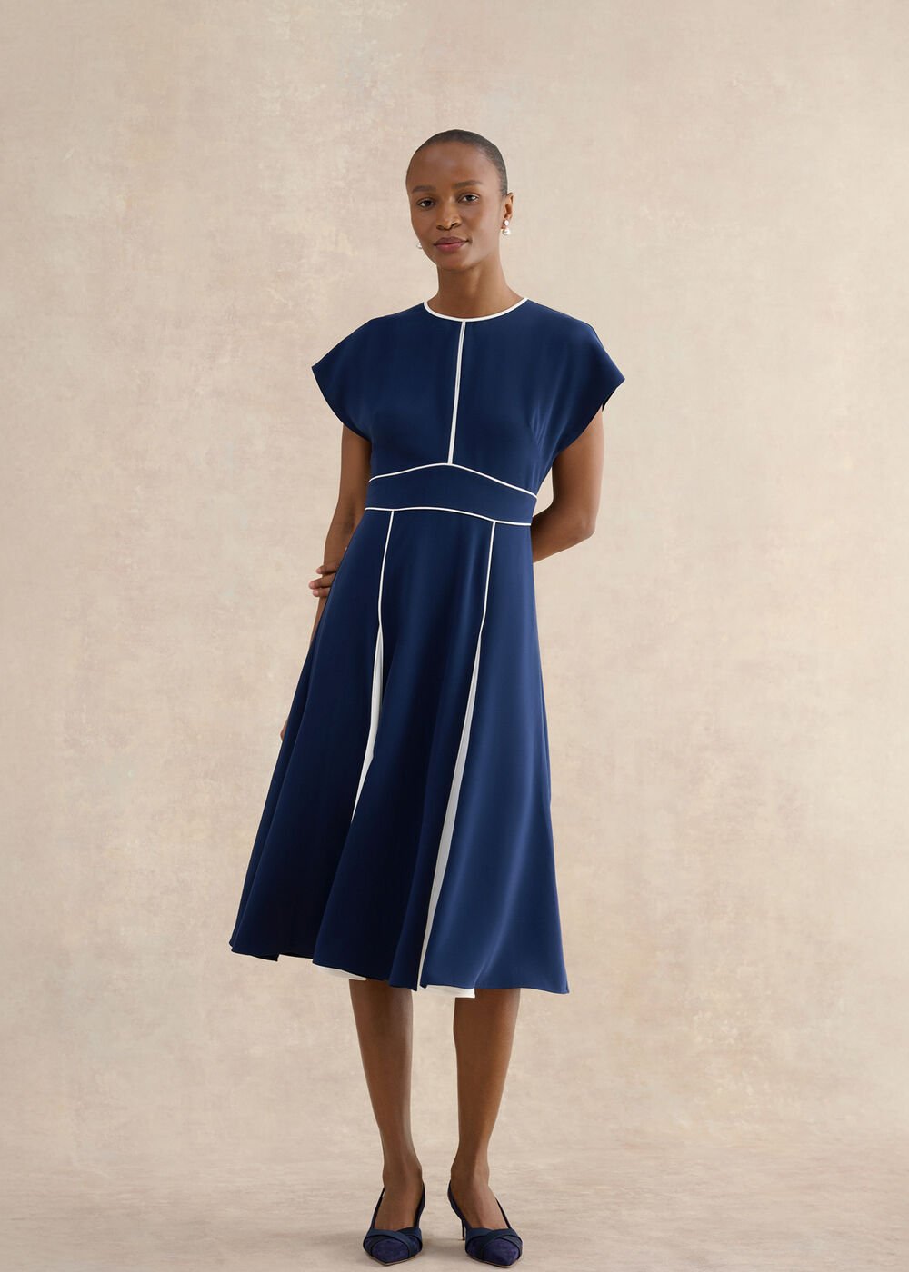 Viola Dress, Midnight Cream, hi-res