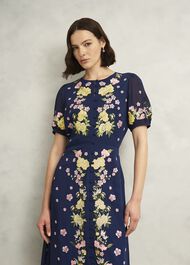 Elva Embroidered Dress, Midnight Multi, hi-res