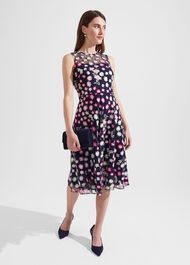 Ira Embroidered Dress, Navy Multi, hi-res