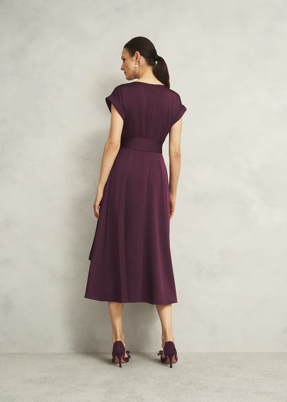 Agnes Tie Dress, Onyx Red, hi-res