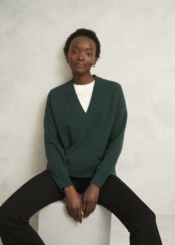Lettie Wool Blend V Neck Sweater
