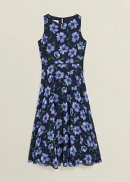Carly Floral Printed Midi Dress, Midnight Multi, hi-res