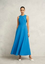 Jessa Twist Detail Dress, Bright Sky Blue, hi-res
