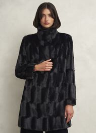 Rosanne Faux Fur Coat, Black, hi-res