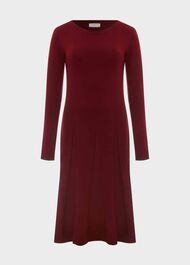 Calla Knitted Dress, Wine Red, hi-res