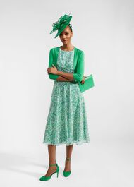 Jess Fit And Flare Dress, Green Multi, hi-res