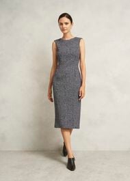 Marlyn Wool Jersey Dress, Black White, hi-res