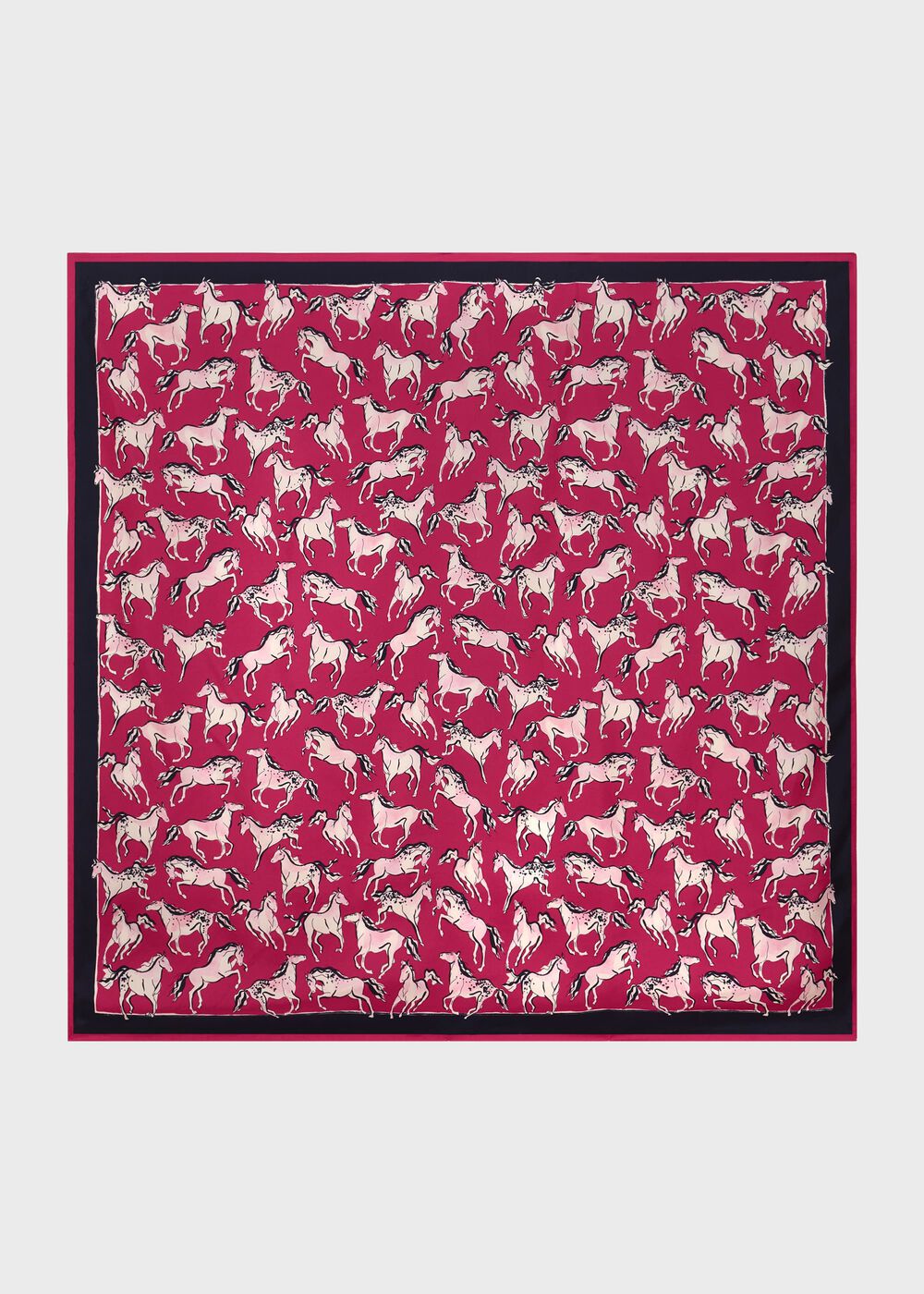 Elva Silk Printed Scarf, Fuchsia Navy, hi-res