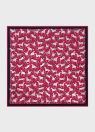 Elva Silk Printed Scarf, Fuchsia Navy, hi-res