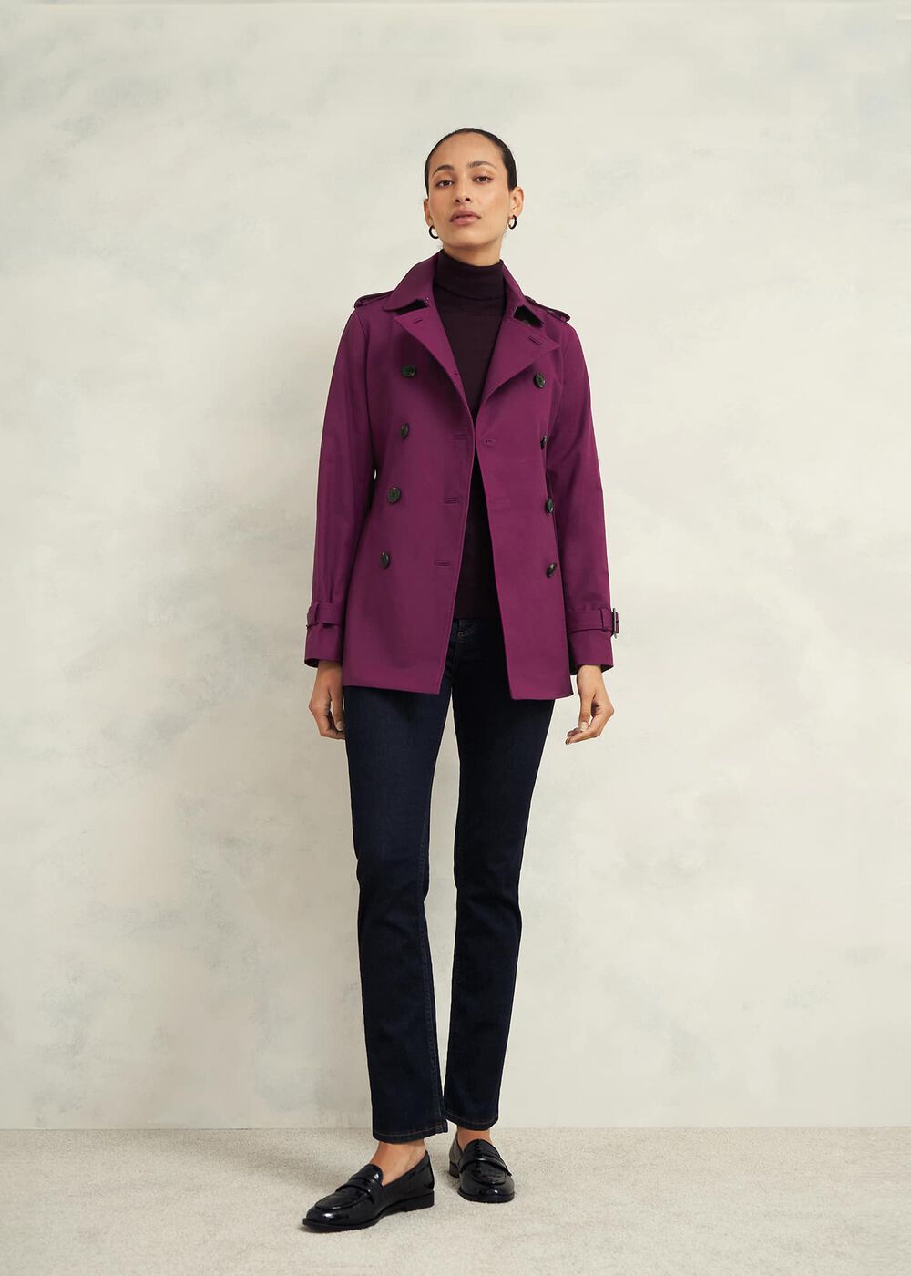 Adalee Trench Coat, Warm Plum, hi-res