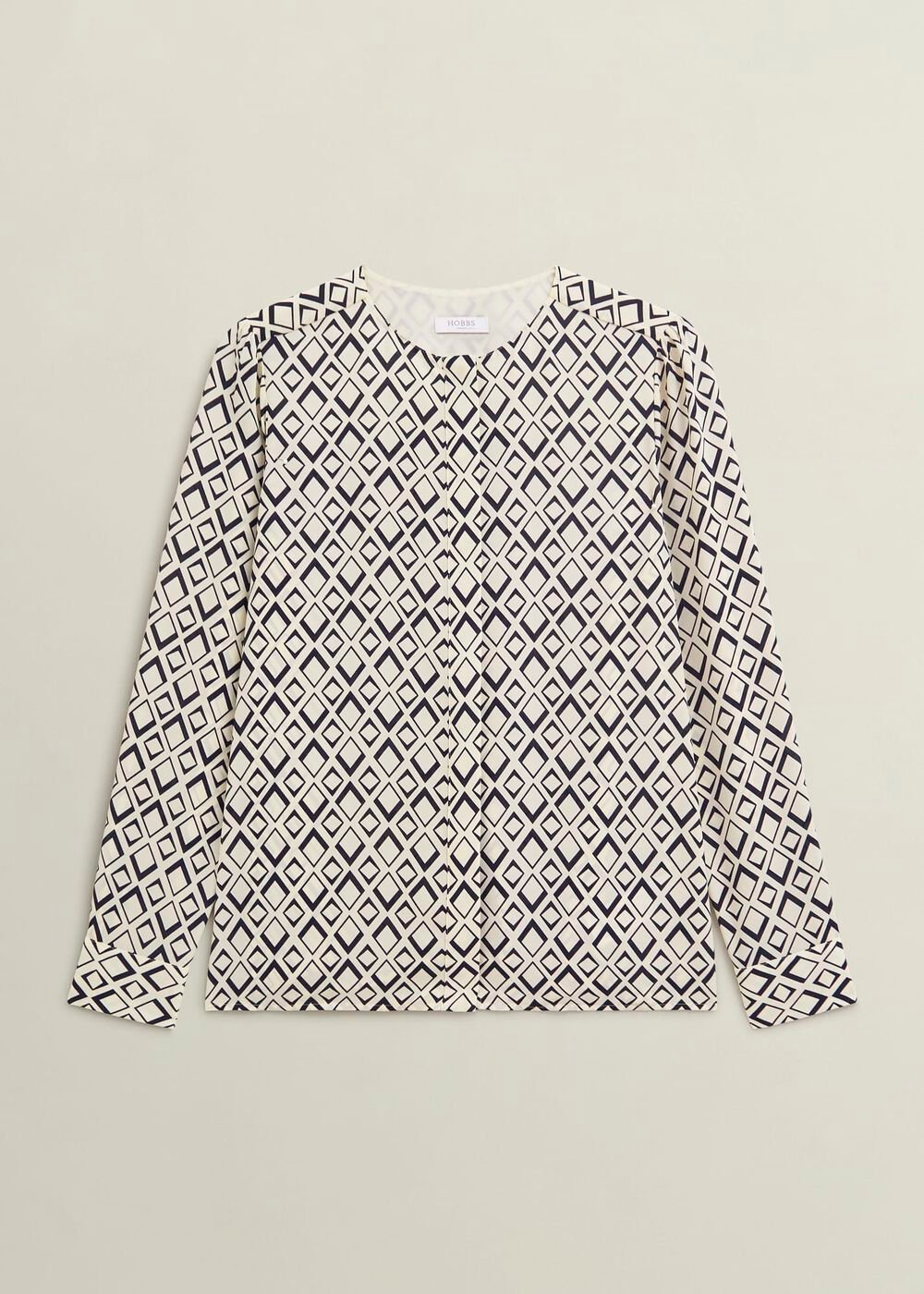 Ava Blouse, Cream Navy, hi-res