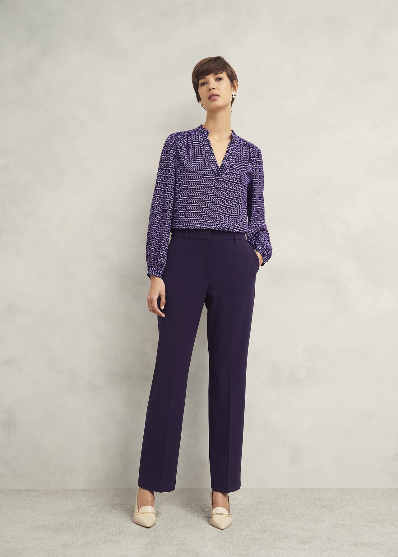 Fenella Straight Pants, Grape Purple, hi-res
