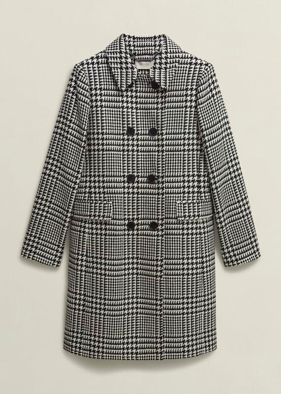 Yvette Wool Blend Check Coat