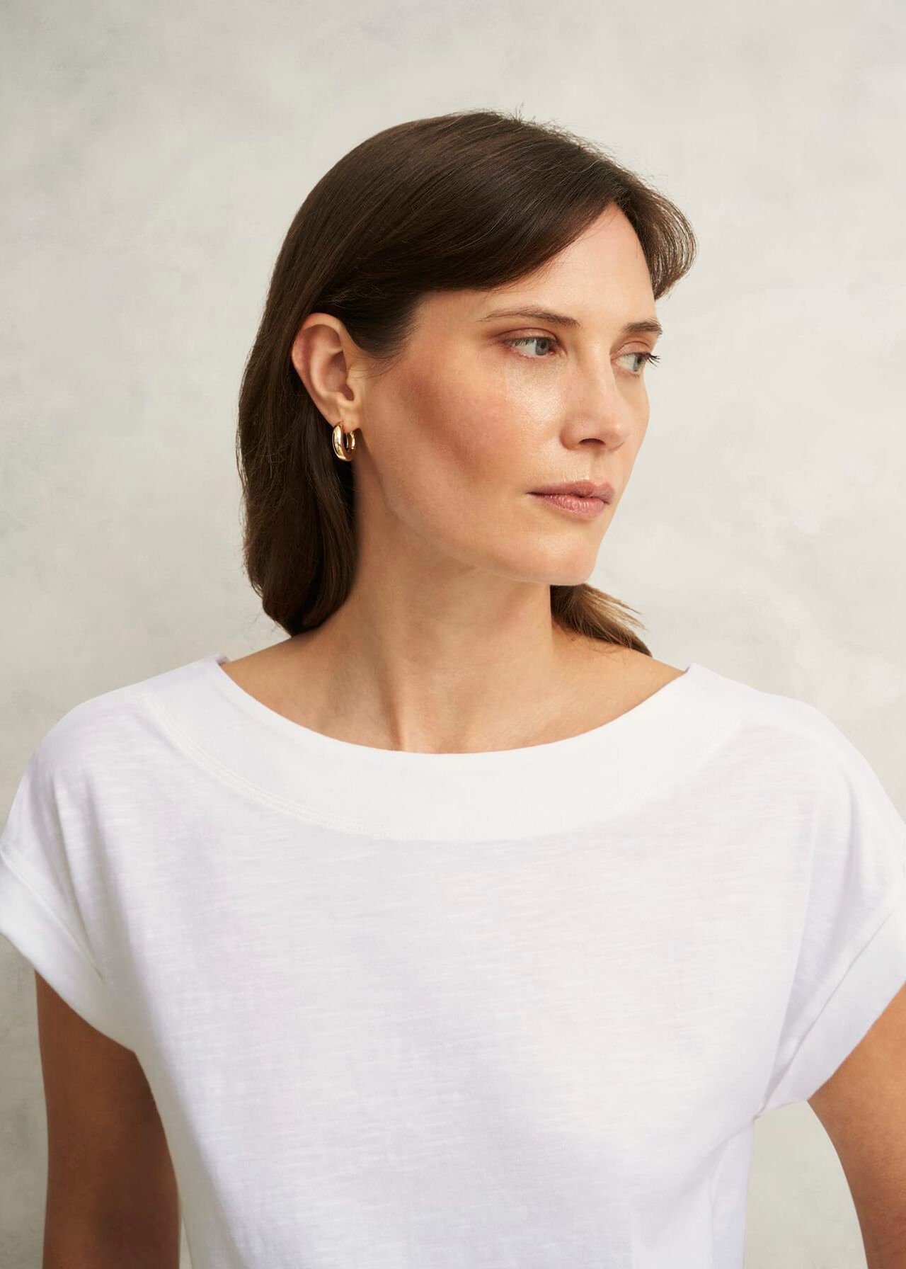 Alycia Cotton Slub T-Shirt, White, hi-res