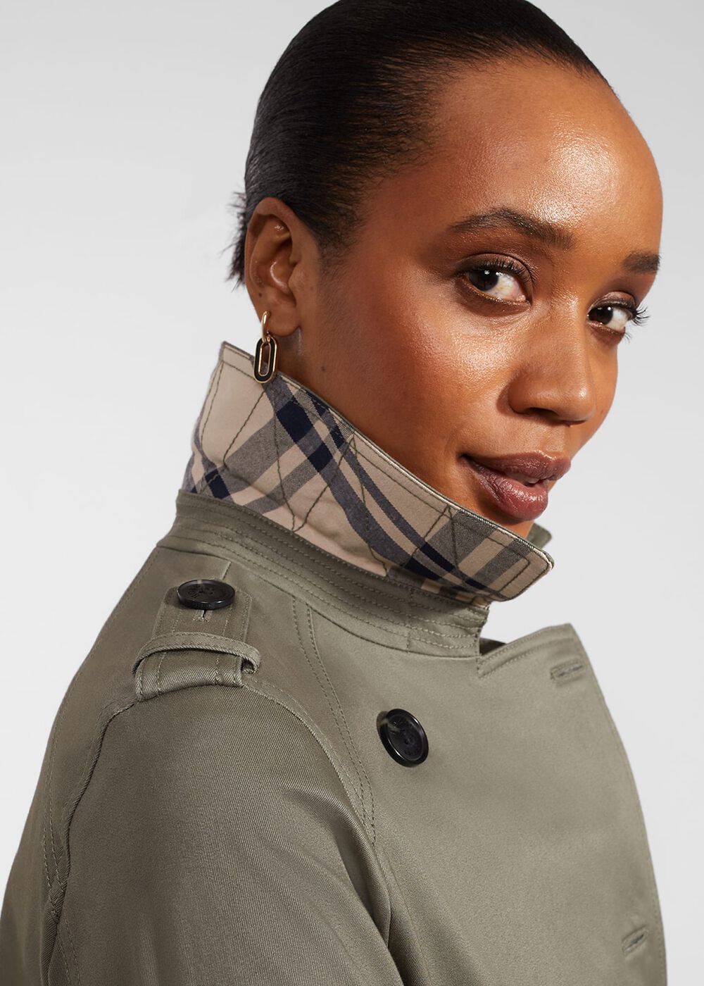 Lisa Trench Shower Resistant Trench Coat, Olive Green, hi-res