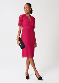 Anastasia Lace Shift Dress, Fuchsia Pink, hi-res