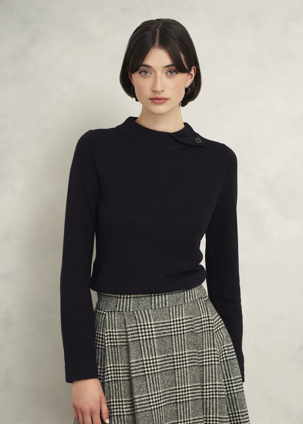 Talia Wool Cashmere Sweater, Black, hi-res