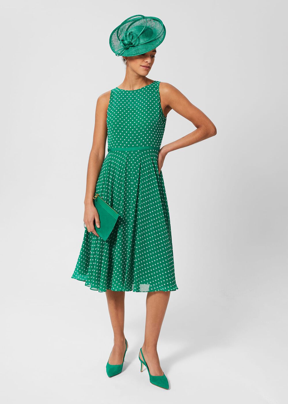 Natasha Court Shoes, Meadow Green, hi-res