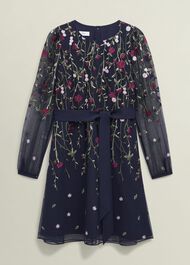 Emmy Embroidered Dress, Midnight Multi, hi-res