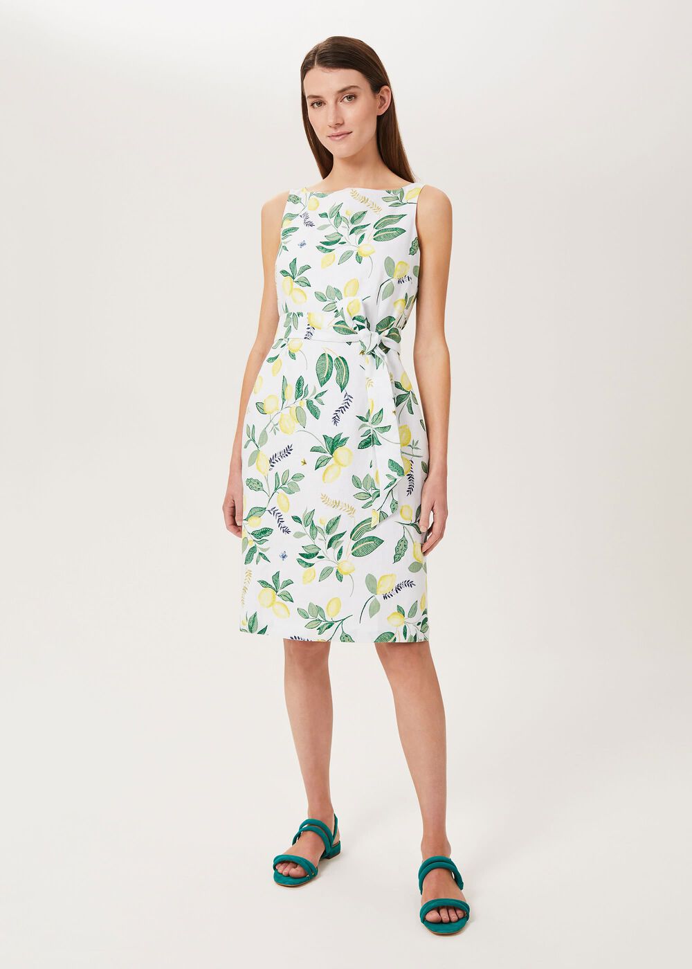 Jaci Linen Dress, White Multi, hi-res