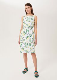 Jaci Linen Dress, White Multi, hi-res