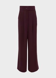Hilary Wide Leg Pants, Mahogany Red, hi-res