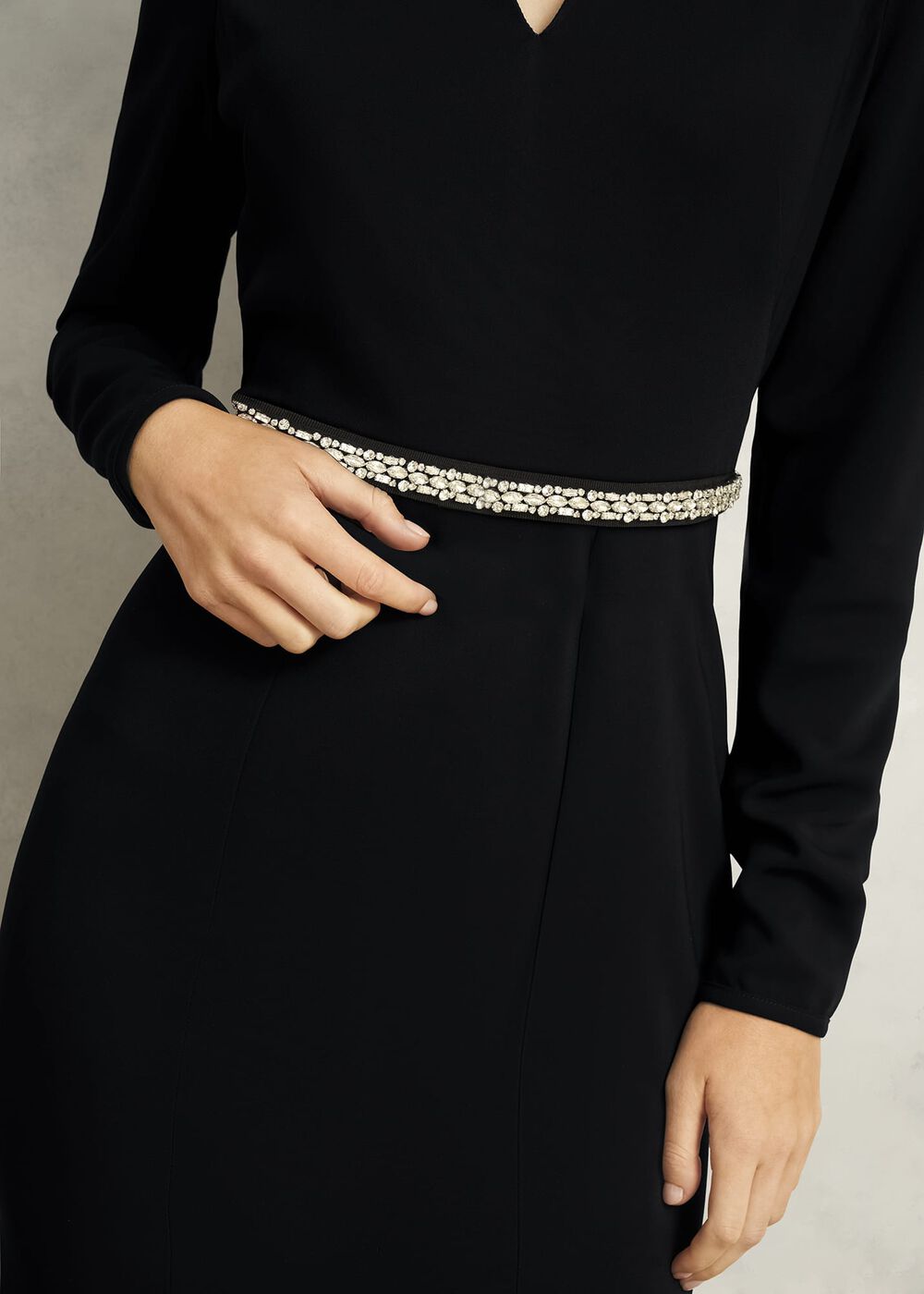 Meryl V Neck Maxi Dress, Black, hi-res