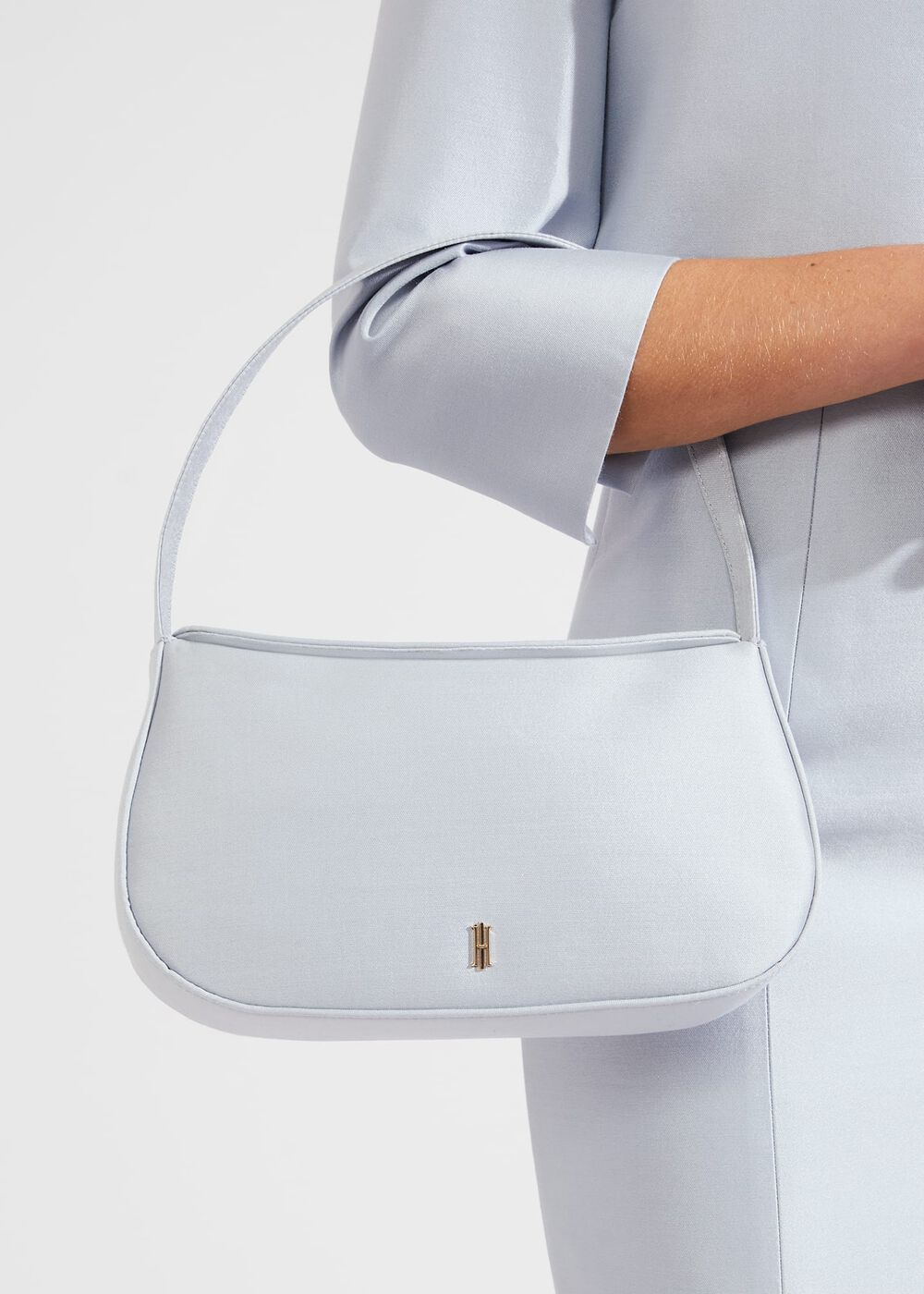 Paris Silk Blend Shoulder Bag, Pale Blue, hi-res