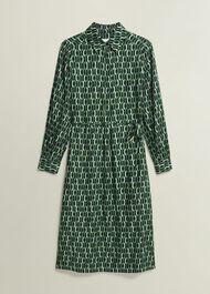 Petite Florian Dress, Navy Green, hi-res