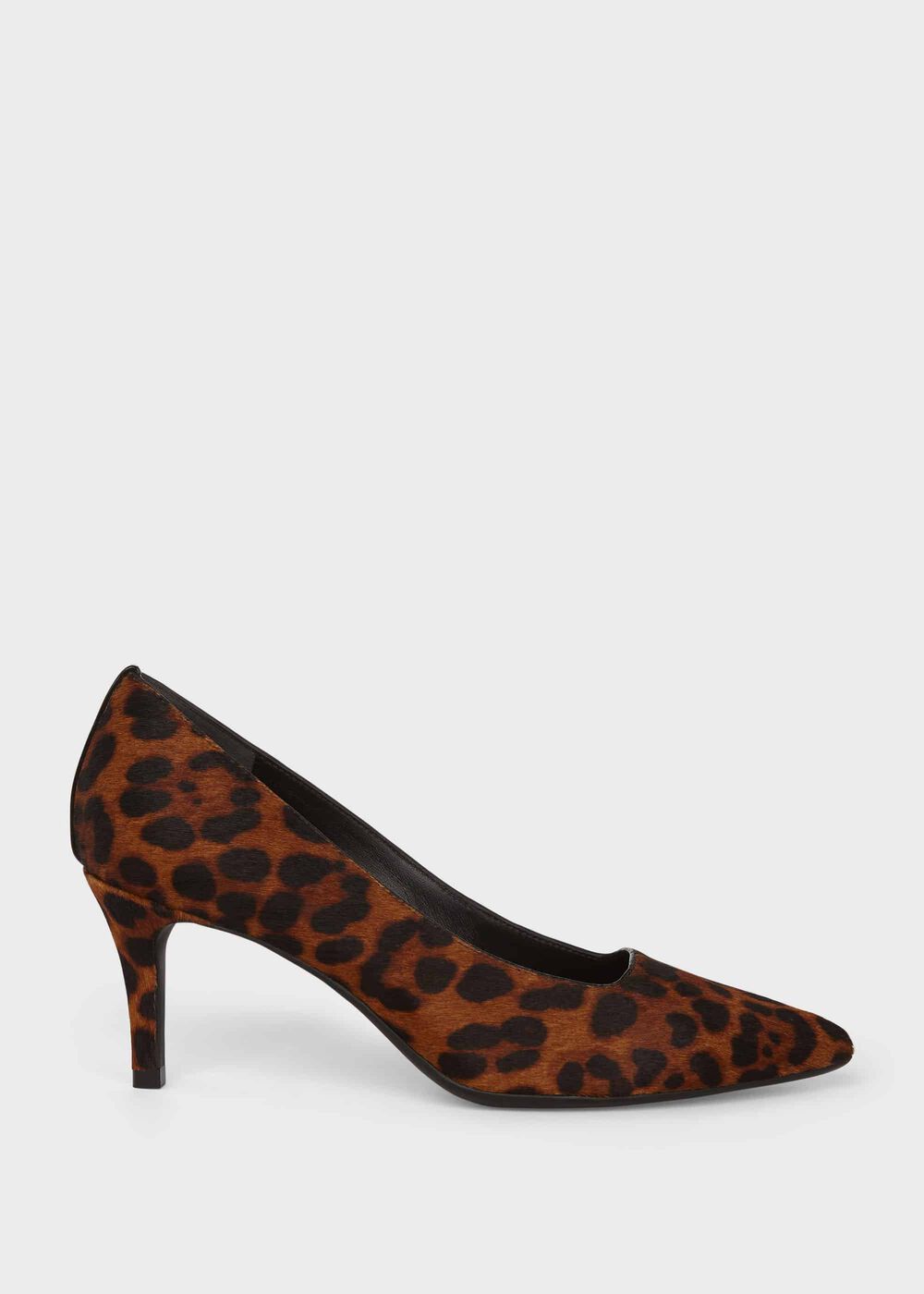 Amy Animal Print Leather Court Shoes, Leopard, hi-res