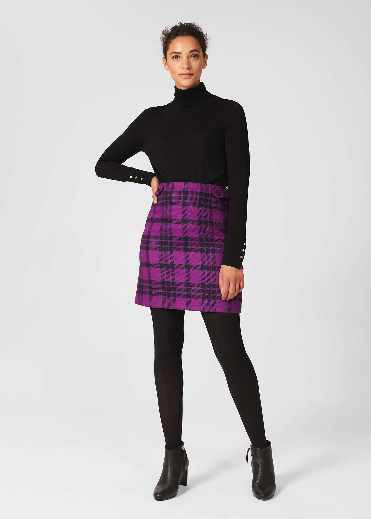 Rokh striped cable-knit mini skirt - Purple