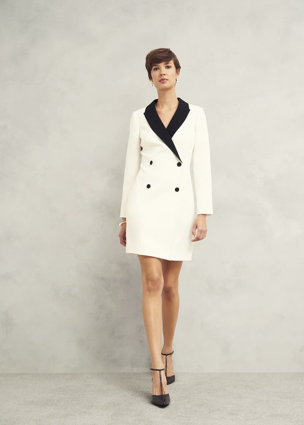 Exbury Dress, Ivory Black, hi-res