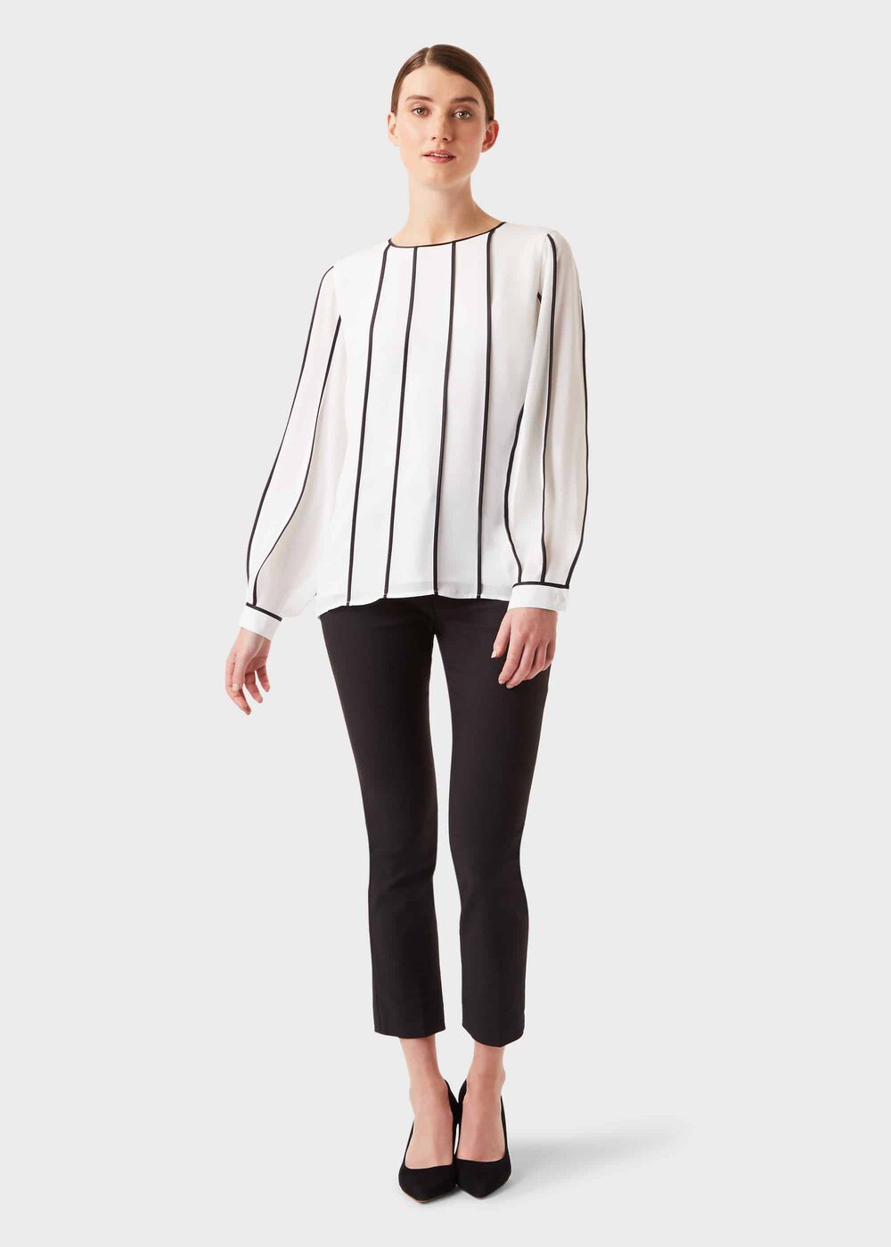 Lorelai Blouse, Ivory Navy, hi-res