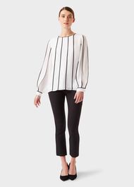 Lorelai Blouse, Ivory Navy, hi-res