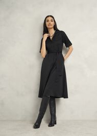 Towneley Satin Dress, Black, hi-res