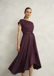 Agnes Tie Dress, Onyx Red, hi-res