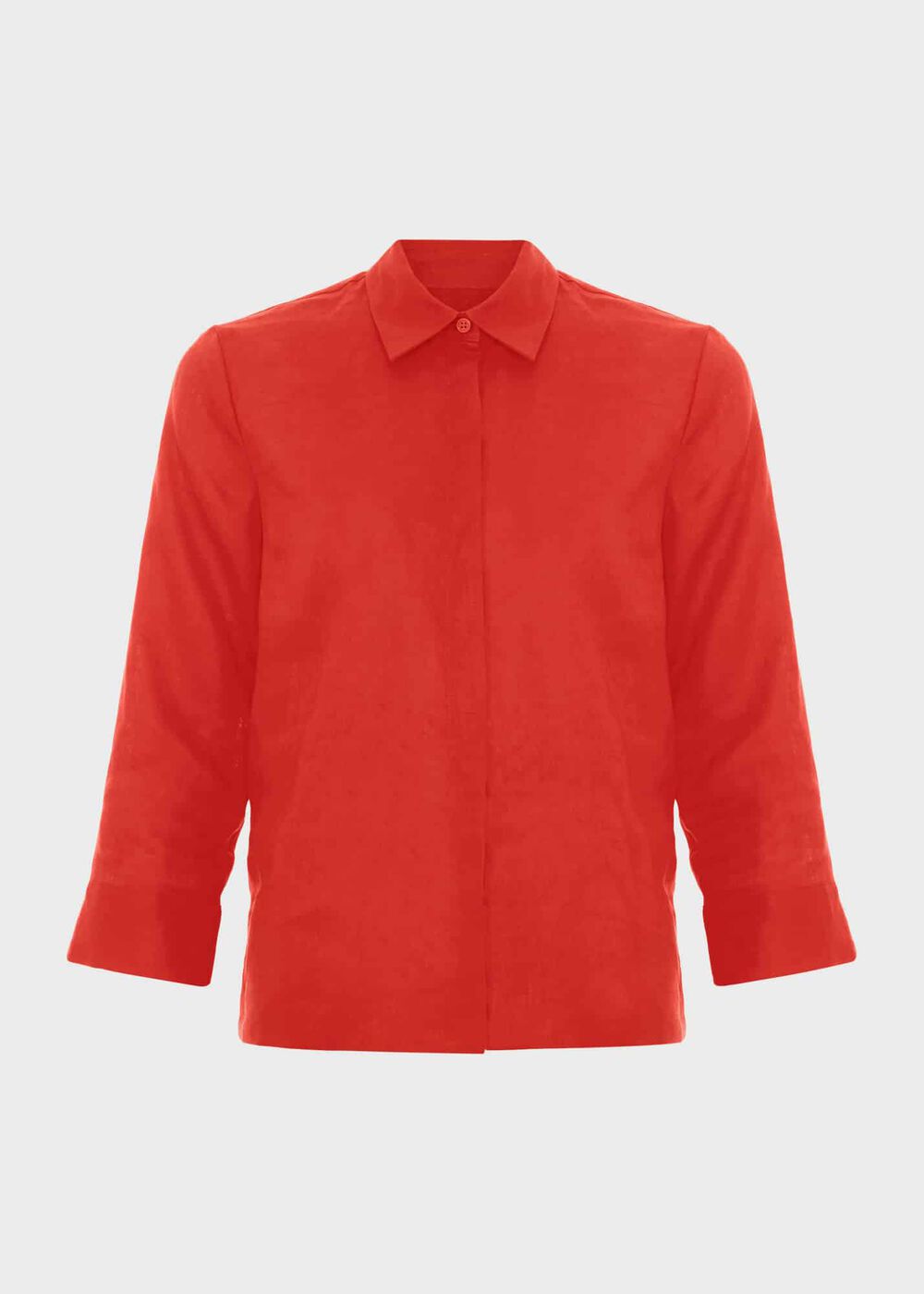 Nita Linen Shirt, Scarlet Red, hi-res