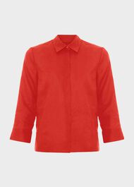 Nita Linen Shirt, Scarlet Red, hi-res