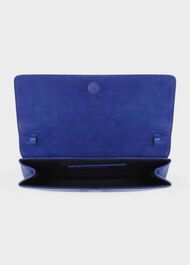 Chelsea Suede Clutch Bag, Lapis Blue, hi-res