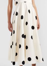 Mia Spot Dress, Cream Black, hi-res