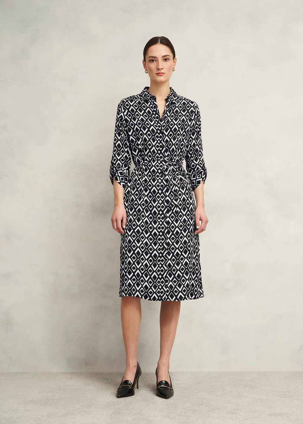 Petite Cali Dress, Navy Ivory, hi-res