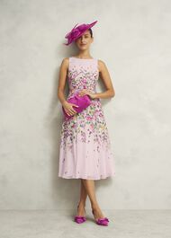 Clifton Suede Clutch, Bright Pink, hi-res