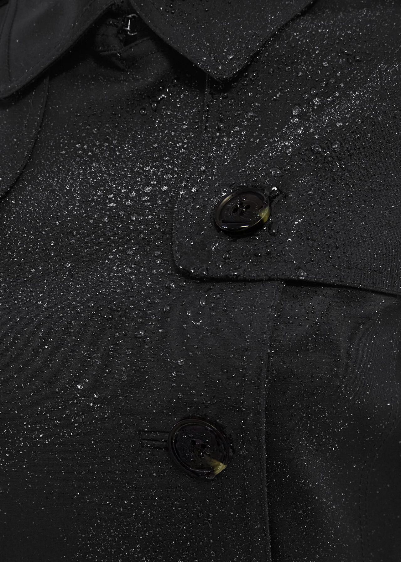Saskia Shower Resistant Trench Coat, Black, hi-res